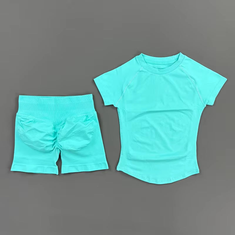 Women's Seamless 2-Piece Workout Set (Black)