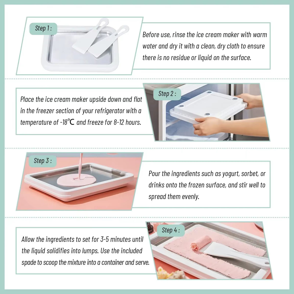 Rolled Ice Cream Maker Pan