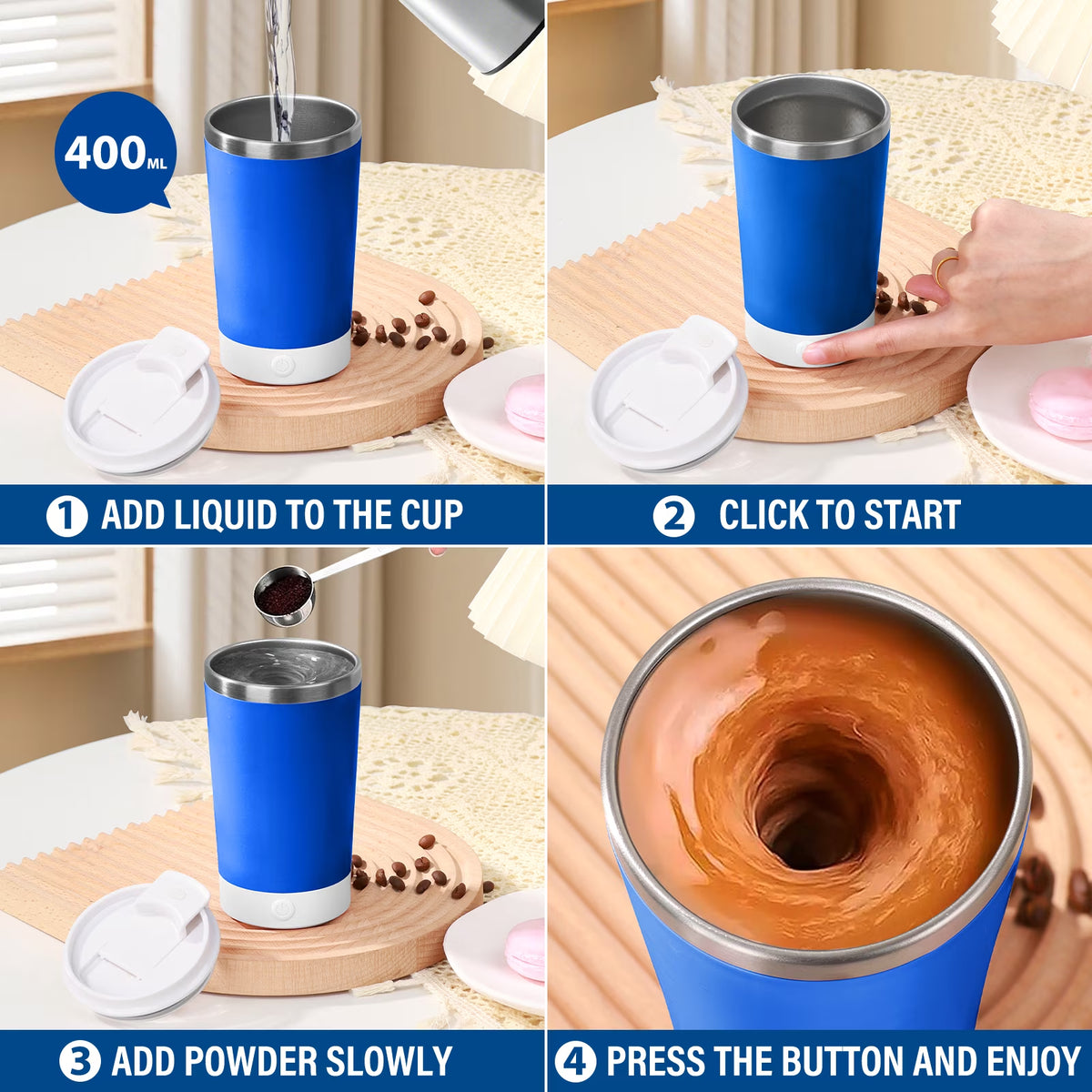 Self-Stirring Electric Mug 13.5 oz - Rechargeable