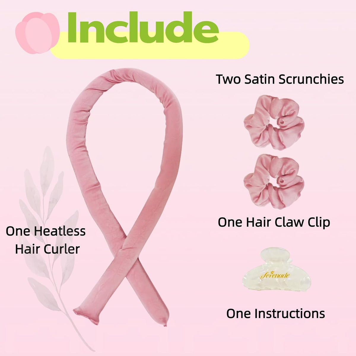 Satin Heatless Curling Rod Headband - No-Heat Hair Roller