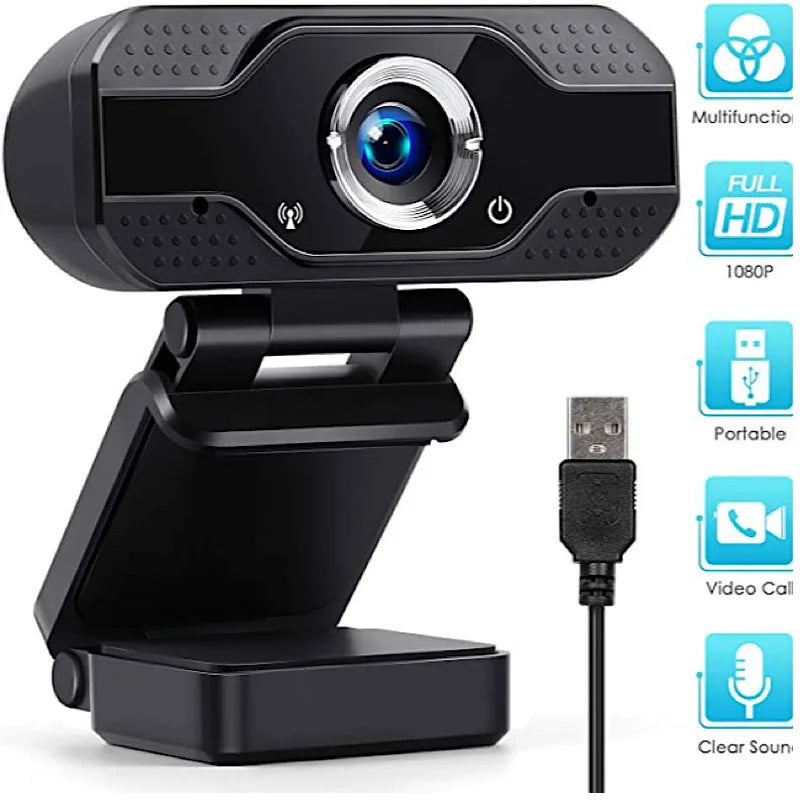 1080p USB Webcam with Microphone for Video Calls & Streaming
