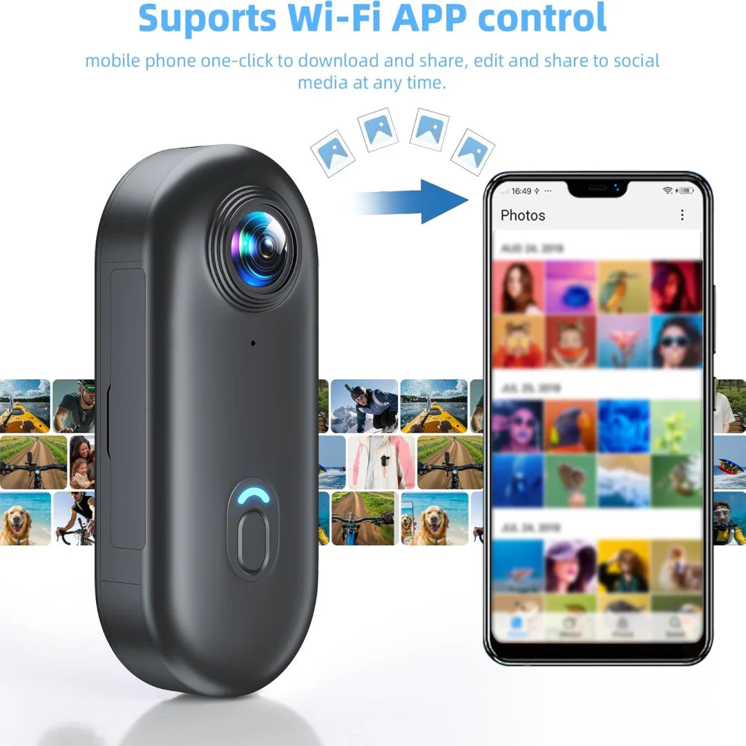Magnetic Mini POV Camera (Wearable, Wi-Fi App)