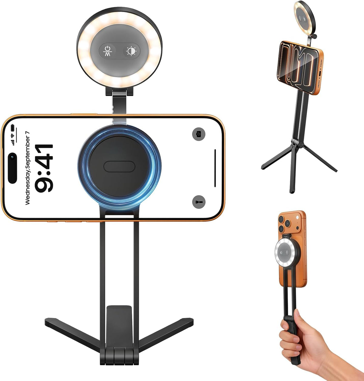 2-in-1 Magnetic Selfie Light Tripod for iPhone