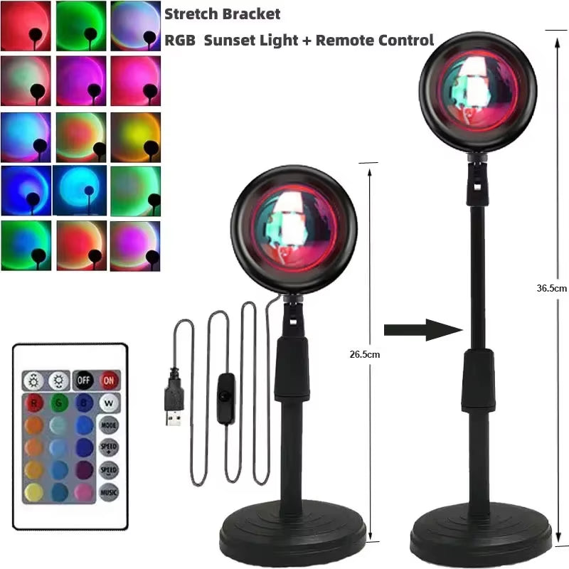 Sunset Projection Lamp with Stand & Remote (RGB)