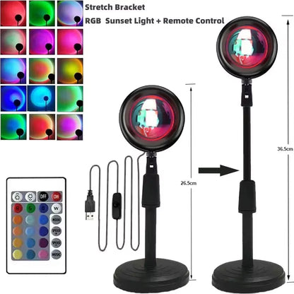 Sunset Projection Lamp with Stand & Remote (RGB)
