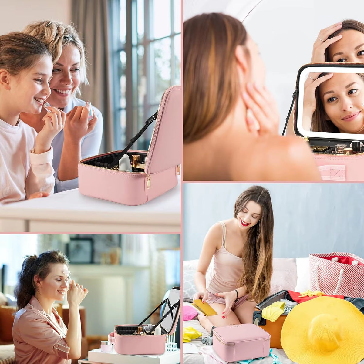 Travel Makeup Case with LED Mirror