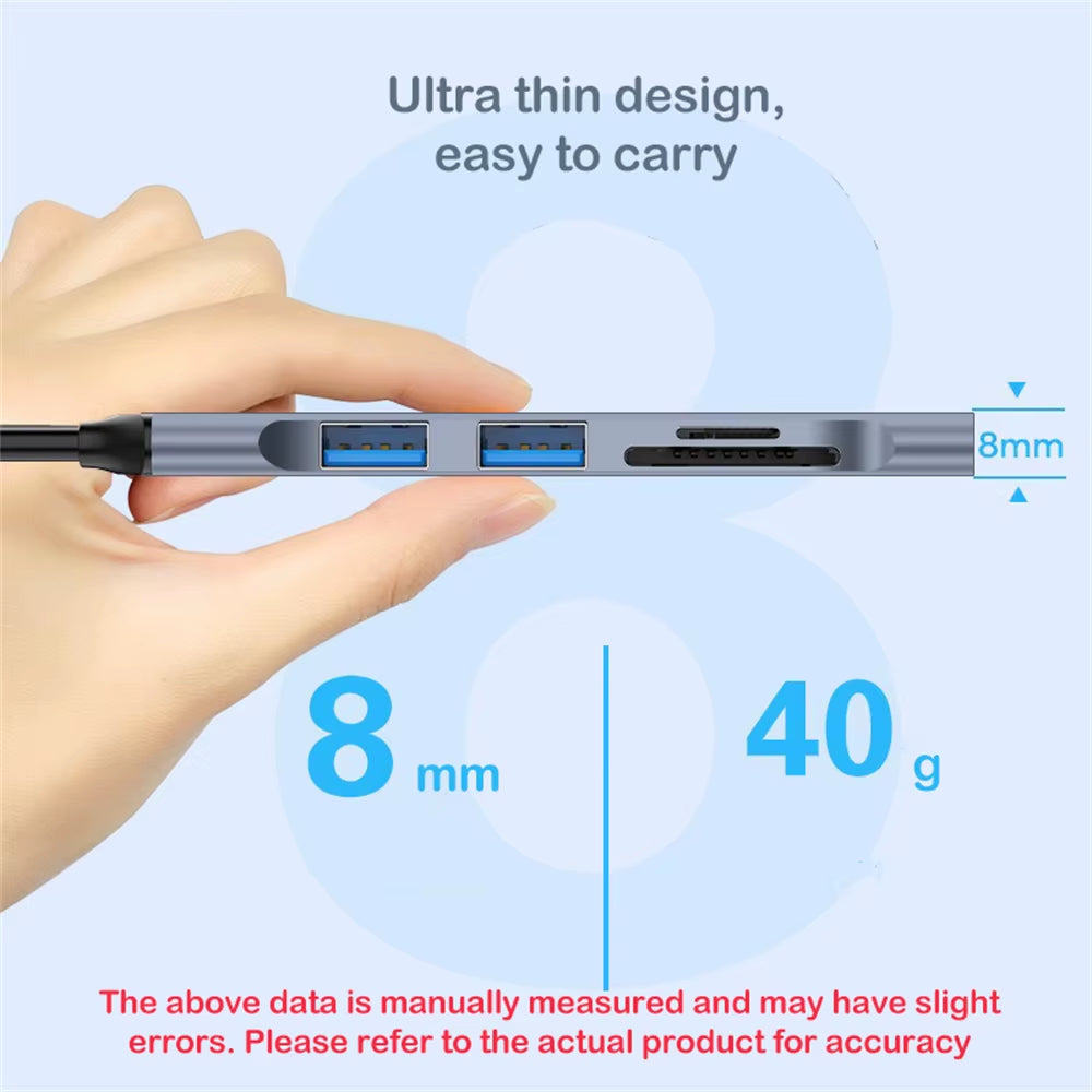 Aluminum USB-C Hub with SD/TF Card Reader