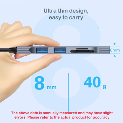 Aluminum USB-C Hub with SD/TF Card Reader