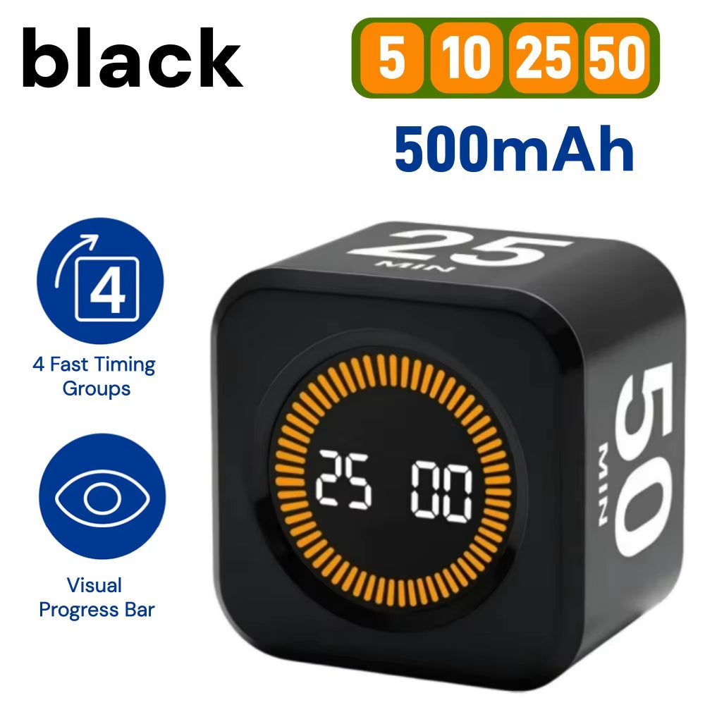 Flip-to-Start Cube Focus Timer (Preset Countdowns)