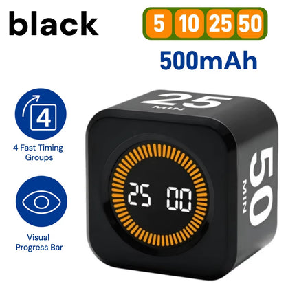 Flip-to-Start Cube Focus Timer (Preset Countdowns)