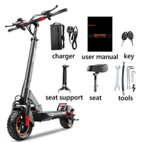 600W Adult Electric Scooter for Commuting Shopping, 48V Folding Electric Skateboard for Women Men with Seat & LED Headlight, 10" Tire