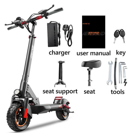 600W Adult Electric Scooter for Commuting Shopping, 48V Folding Electric Skateboard for Women Men with Seat & LED Headlight, 10" Tire