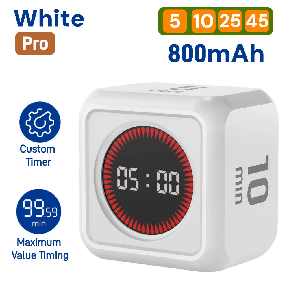 Flip-to-Start Cube Focus Timer (Preset Countdowns)