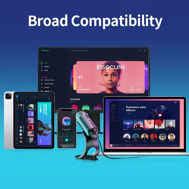 RGB USB Condenser Desktop Microphone for Streaming & Calls