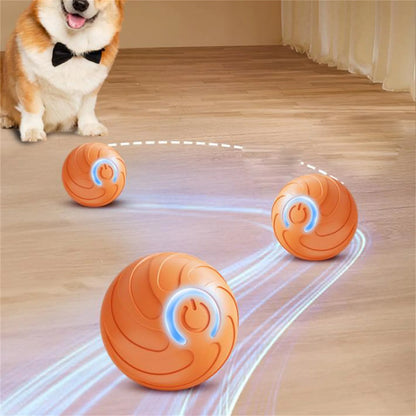 Automatic Rolling Ball Dog Toy - Interactive, LED, Rechargeable