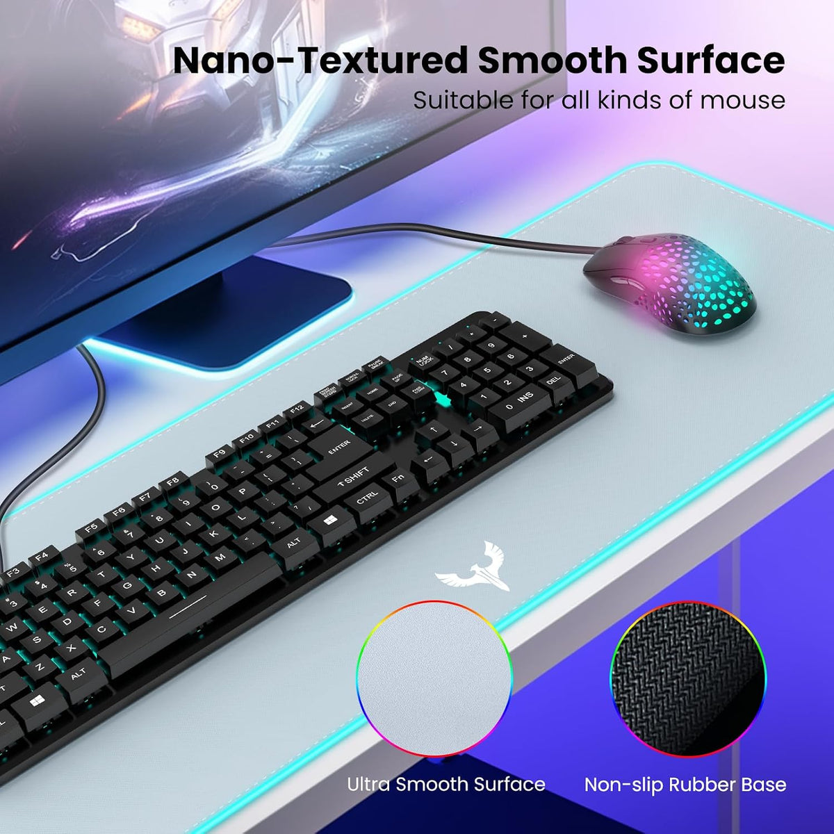 RGB Extended Gaming Mouse Pad XL – Grey