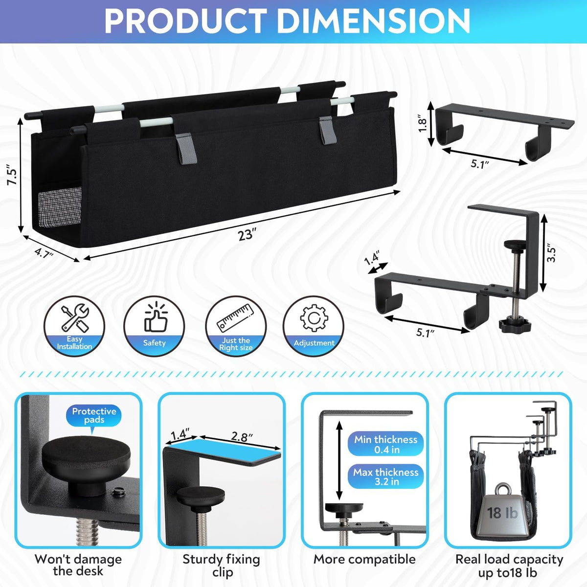 Under Desk Cable Organizer