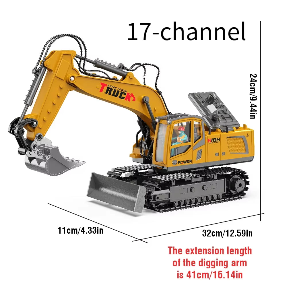 1:18 Alloy RC Excavator (17-Channel)
