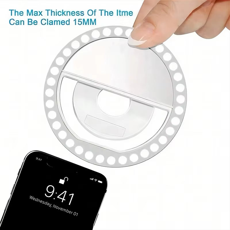 Rechargeable LED Selfie Ring Light for Phones