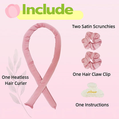 Satin Heatless Curling Rod Headband - No-Heat Hair Roller