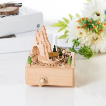 Wooden Carousel Music Box