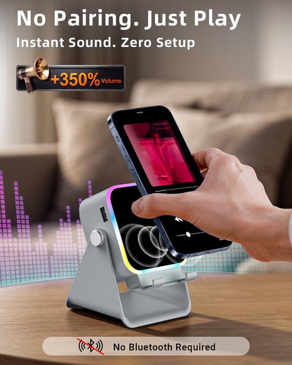 5-in-1 Bluetooth Speaker with Phone Stand, Charger and RGB Light