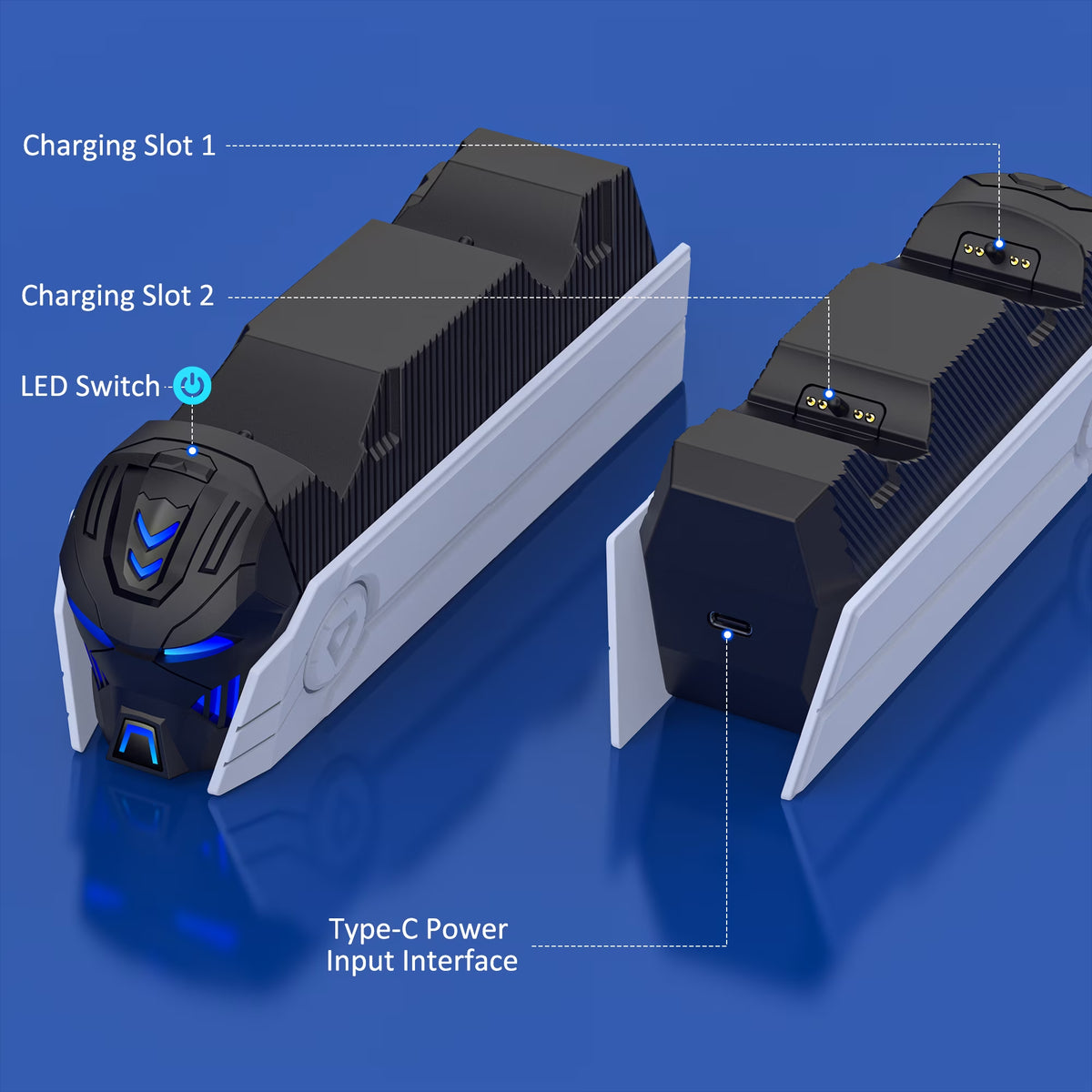 Dual Controller Charging Dock – DualSense-Style / Type-C Compatible