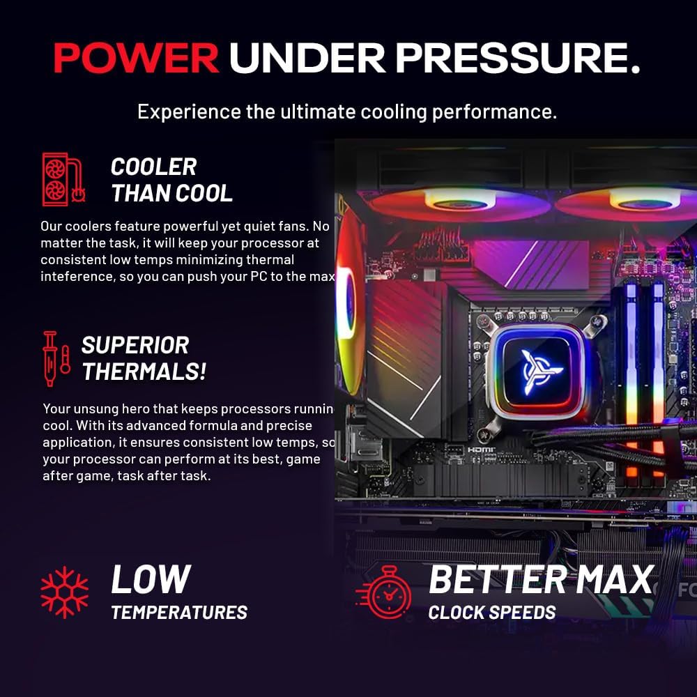 Skytech Gaming King 95 Gaming PC, Intel Ultra 7 270K plus 5.4Ghz, NVIDIA RTX 5080 16GB VRAM, 1TB Gen4 Nvme SSD, 32GB DDR5 RAM 6000, 850W Gold ATX 3 PSU, 360 ARGB AIO, Wi-Fi 6, Windows 11, Desktop