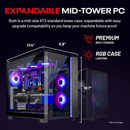 Skytech Gaming King 95 Gaming PC, Intel Ultra 7 270K plus 5.4Ghz, NVIDIA RTX 5080 16GB VRAM, 1TB Gen4 Nvme SSD, 32GB DDR5 RAM 6000, 850W Gold ATX 3 PSU, 360 ARGB AIO, Wi-Fi 6, Windows 11, Desktop