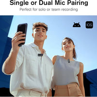 Wireless Lavalier Microphone Kit, Lightning & USB-C Receivers, 22H