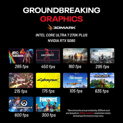 Skytech Gaming King 95 Gaming PC, Intel Ultra 7 270K plus 5.4Ghz, NVIDIA RTX 5080 16GB VRAM, 1TB Gen4 Nvme SSD, 32GB DDR5 RAM 6000, 850W Gold ATX 3 PSU, 360 ARGB AIO, Wi-Fi 6, Windows 11, Desktop