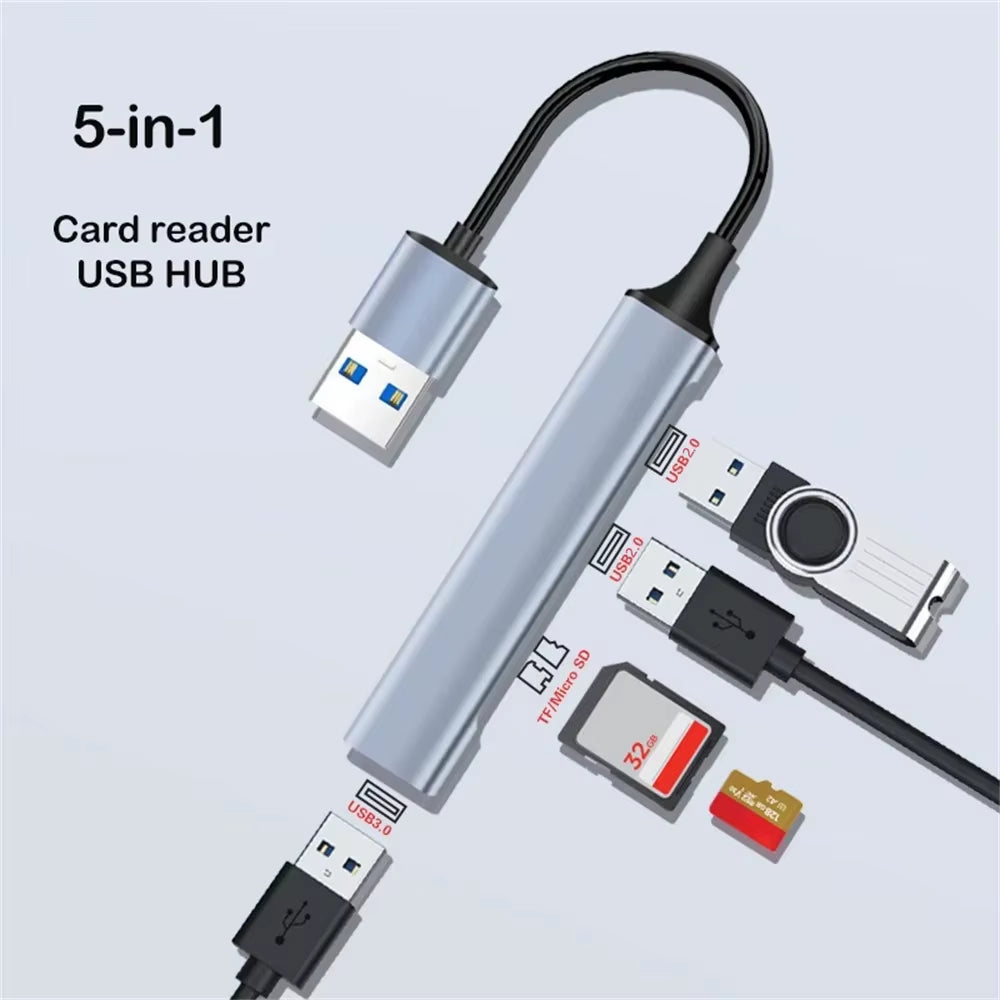 Aluminum USB-C Hub with SD/TF Card Reader