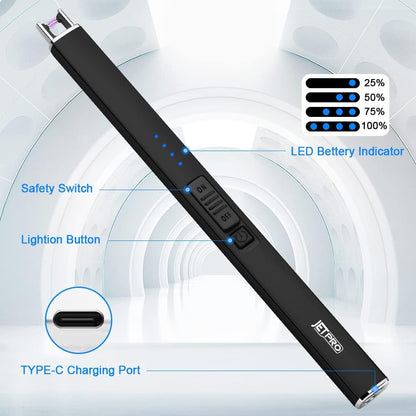 Electric Arc Windproof Lighter - Flameless USB Rechargeable with Safety Lock