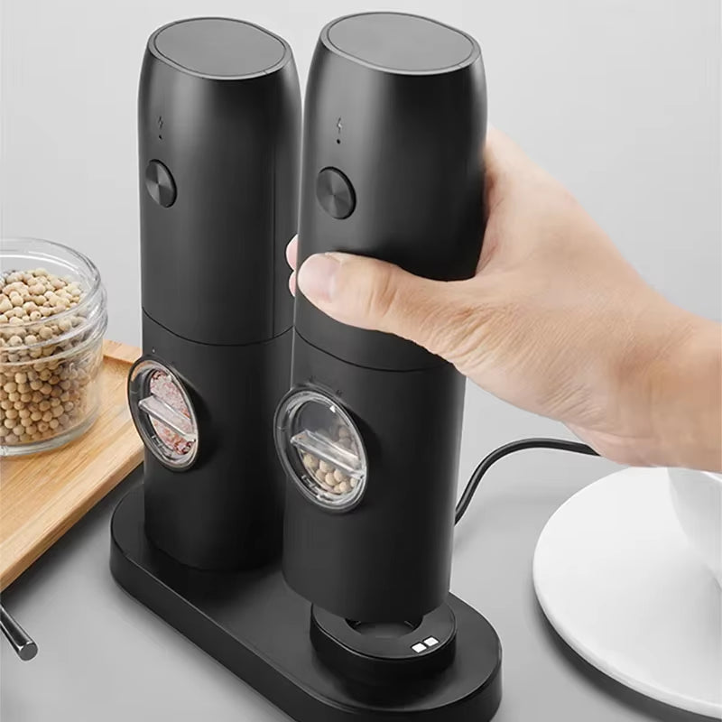 Gravity Electric Salt & Pepper Grinder Set with LED Light