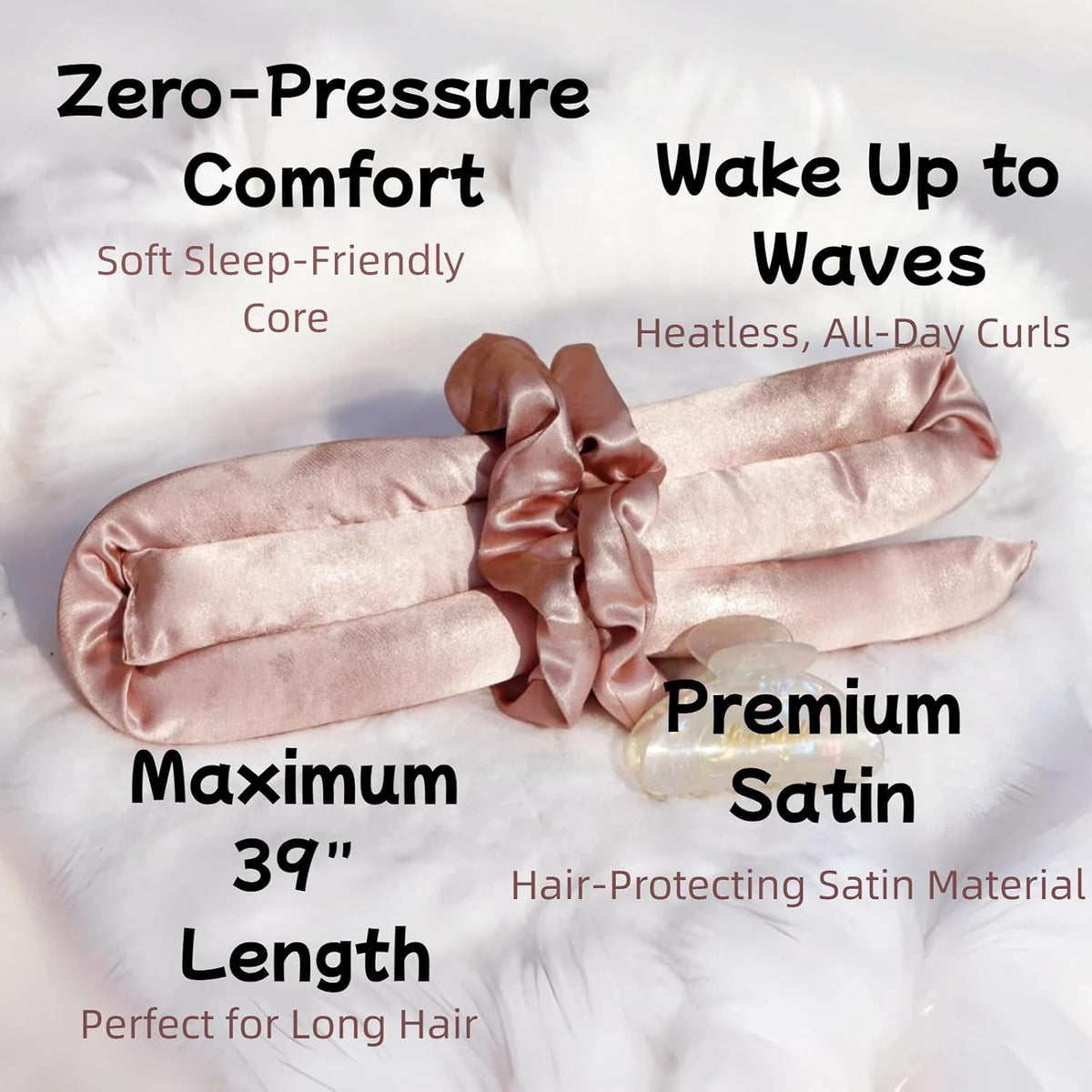 Satin Heatless Curling Rod Headband - No-Heat Hair Roller