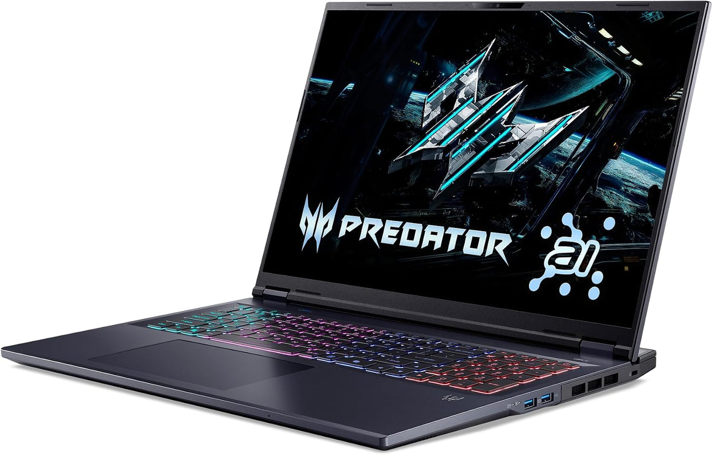 Acer Predator Helios Neo 18 AI Gaming Laptop | Intel Core Ultra 9 Processor 275HX | NVIDIA Geforce RTX 5070 Ti | 18" WQXGA 240Hz G-SYNC | 32GB DDR5 | 2TB Gen 4 SSD | Killer Wi-Fi 6E | PHN18-72-9474