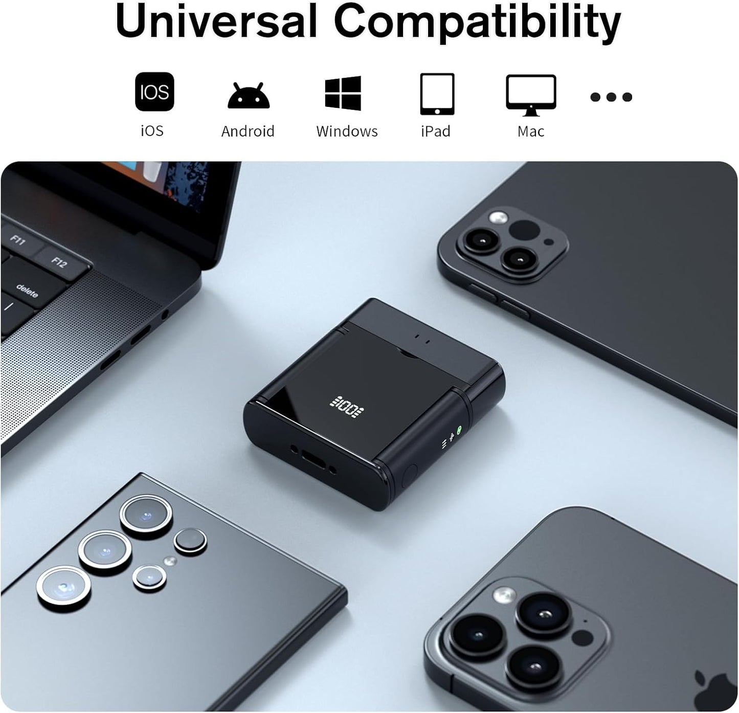 Wireless Lavalier Microphone Kit, Lightning & USB-C Receivers, 22H