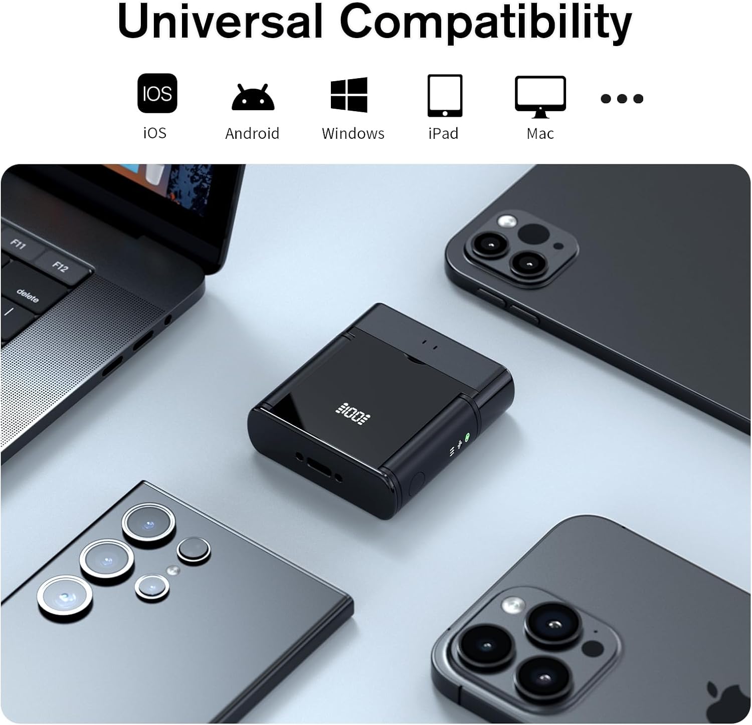 Wireless Lavalier Microphone Kit, Lightning & USB-C Receivers, 22H