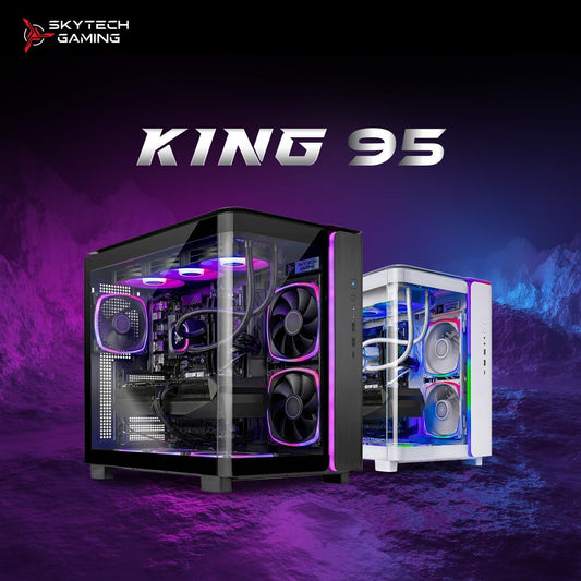 Skytech Gaming King 95 Gaming PC, Intel Ultra 7 270K plus 5.4Ghz, NVIDIA RTX 5080 16GB VRAM, 1TB Gen4 Nvme SSD, 32GB DDR5 RAM 6000, 850W Gold ATX 3 PSU, 360 ARGB AIO, Wi-Fi 6, Windows 11, Desktop