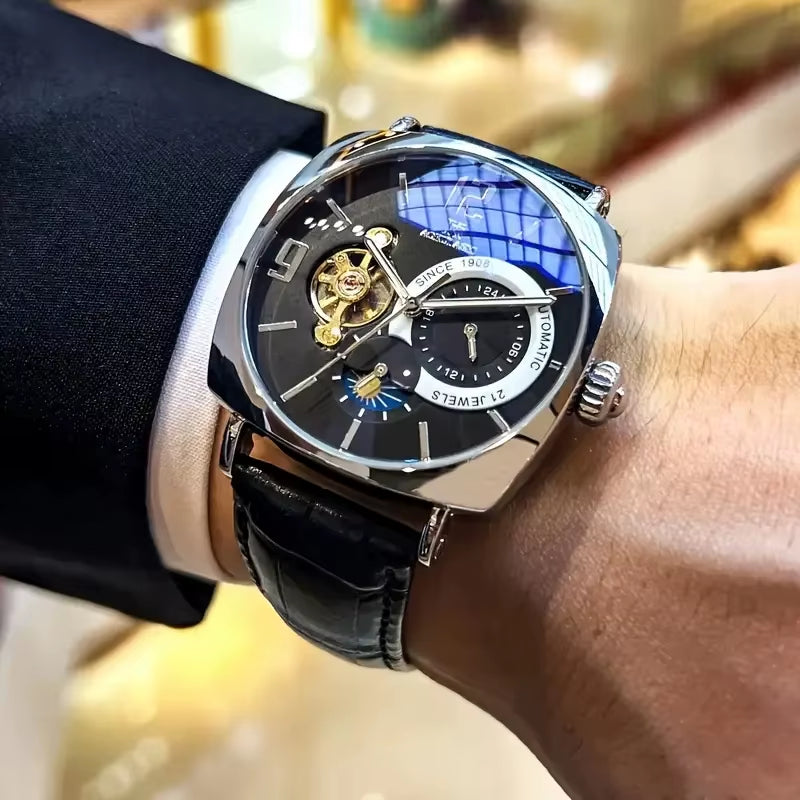 Retro Skeleton Mechanical Men's Watch - Black