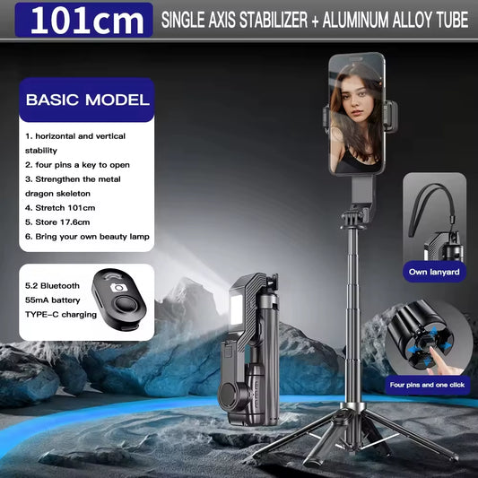 Handheld Phone Gimbal Stabilizer with Extendable Tripod & Wireless Remote