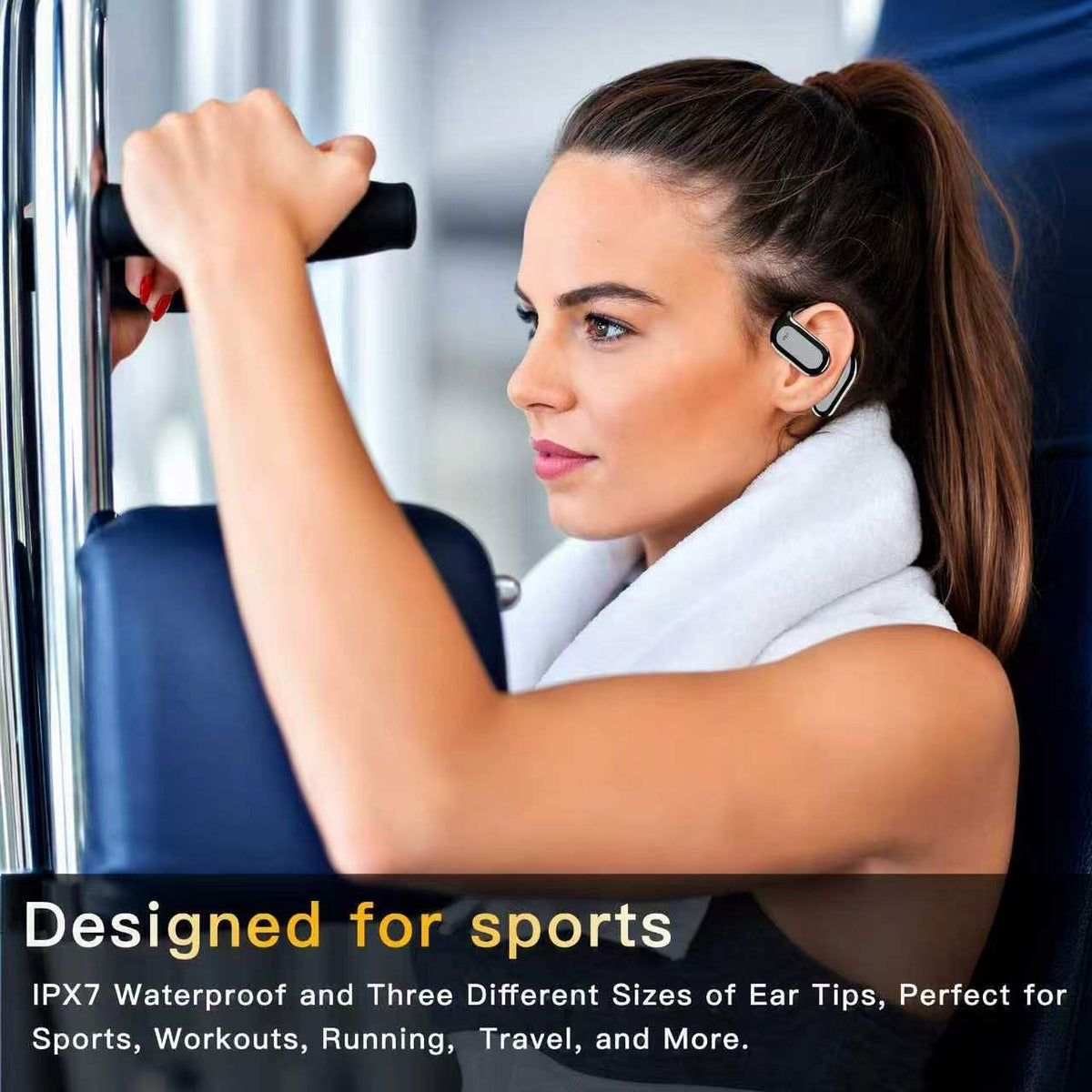 Wireless Bluetooth Earbuds - LED Display, Open Ear Hooks