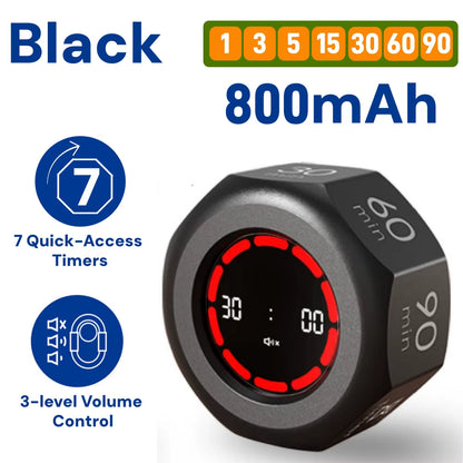 Flip-to-Start Cube Focus Timer (Preset Countdowns)