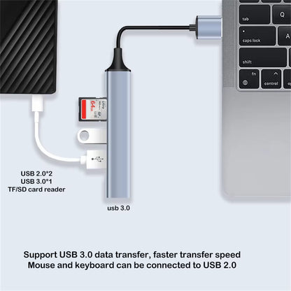 Aluminum USB-C Hub with SD/TF Card Reader