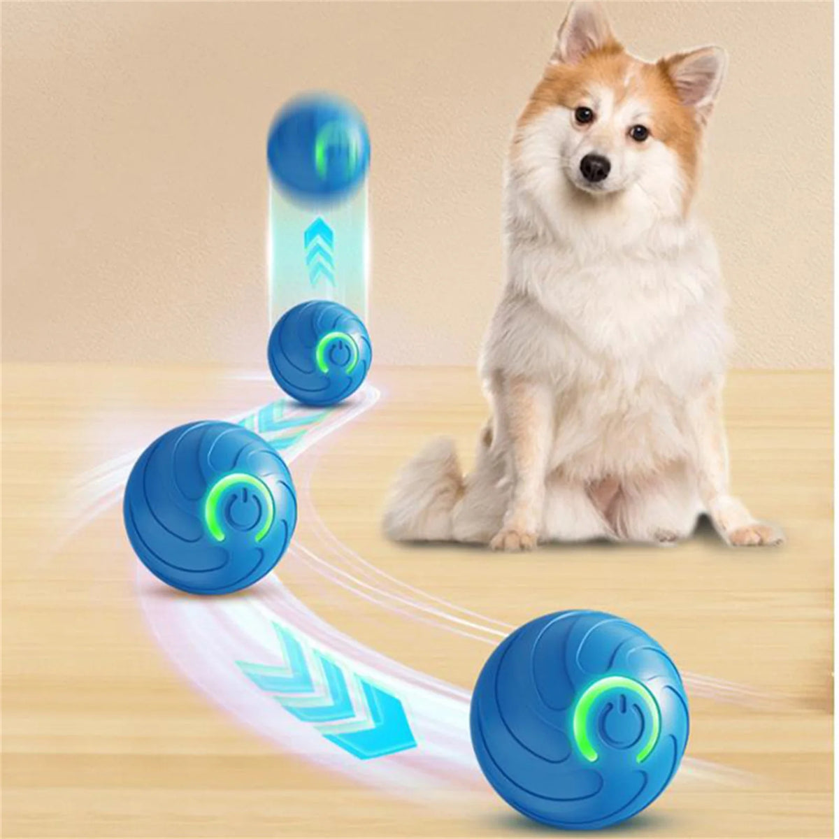 Automatic Rolling Ball Dog Toy - Interactive, LED, Rechargeable