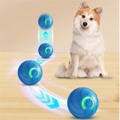Automatic Rolling Ball Dog Toy - Interactive, LED, Rechargeable