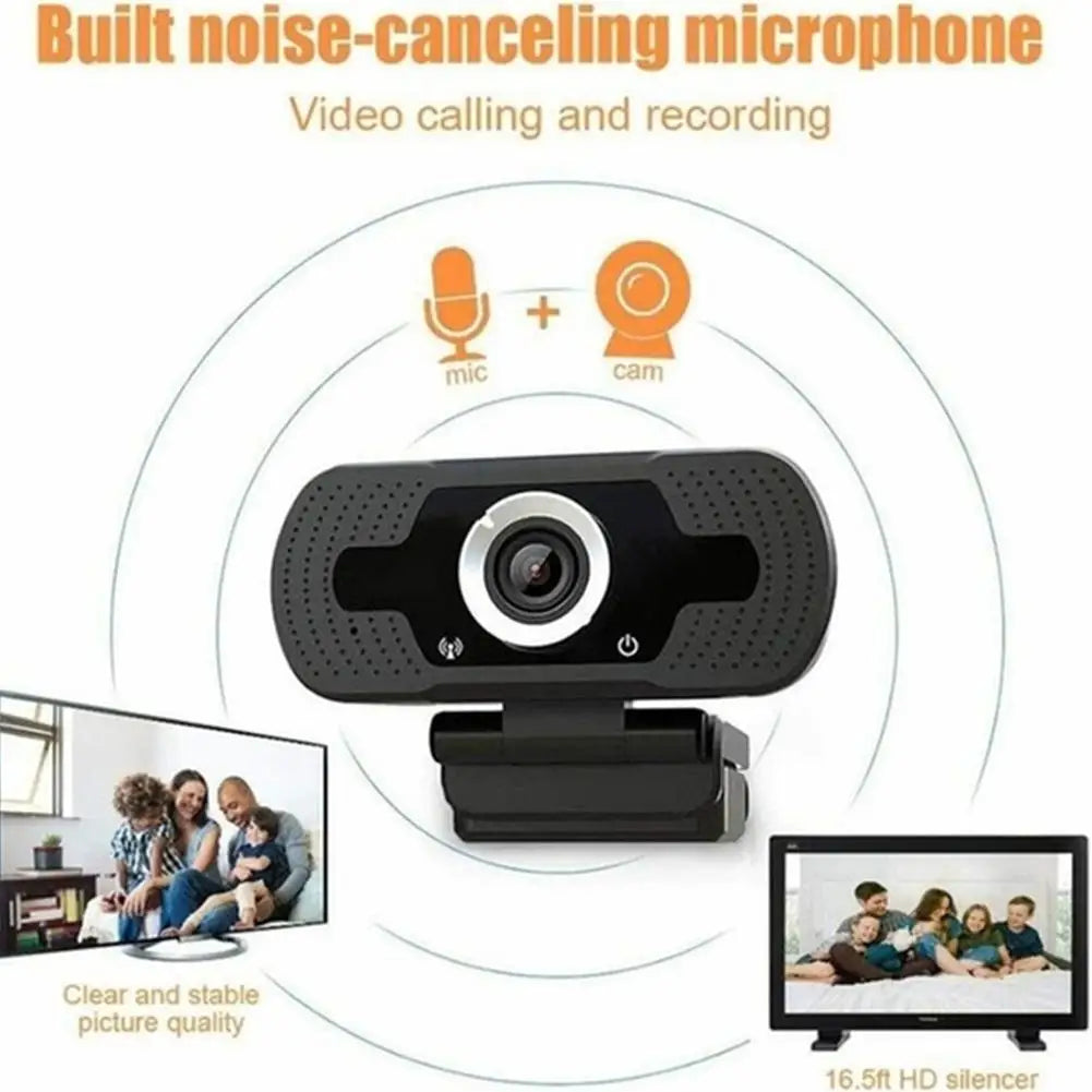 1080p USB Webcam with Microphone for Video Calls & Streaming