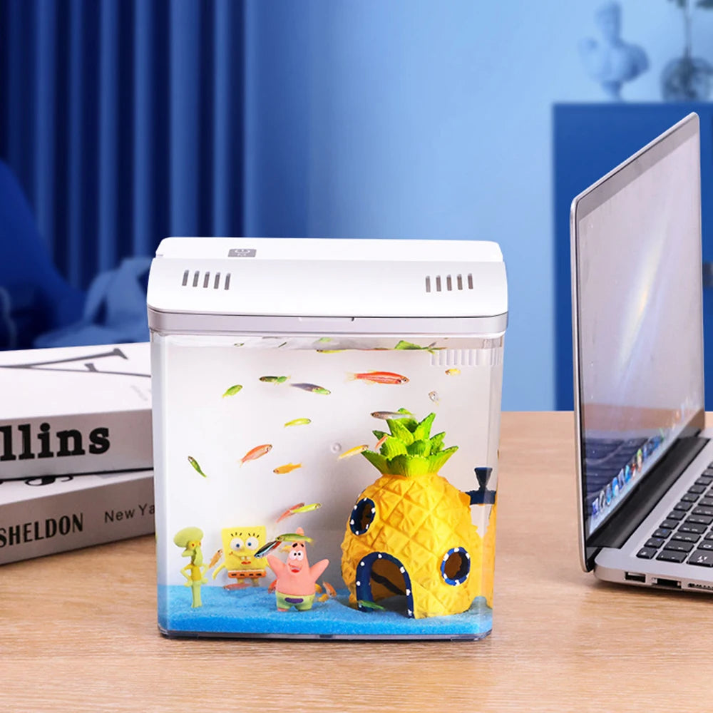 Desktop Mini Aquarium with LED Light