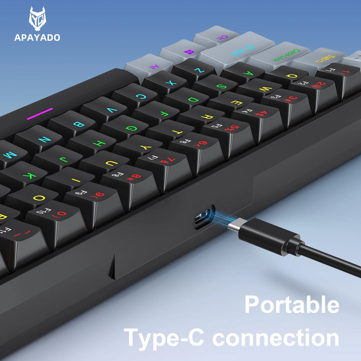 60% Hot-Swap RGB Mechanical Keyboard (61 Keys, Wired)