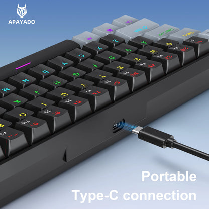 60% Hot-Swap RGB Mechanical Keyboard (61 Keys, Wired)